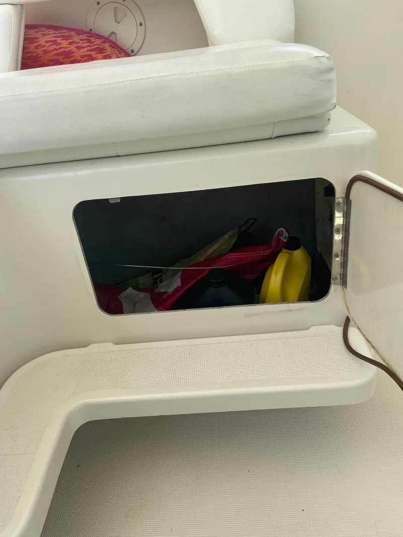 Slide: The Image of Storage compartment on a 1992 Tiara Yachts 31 Open boat. - 20