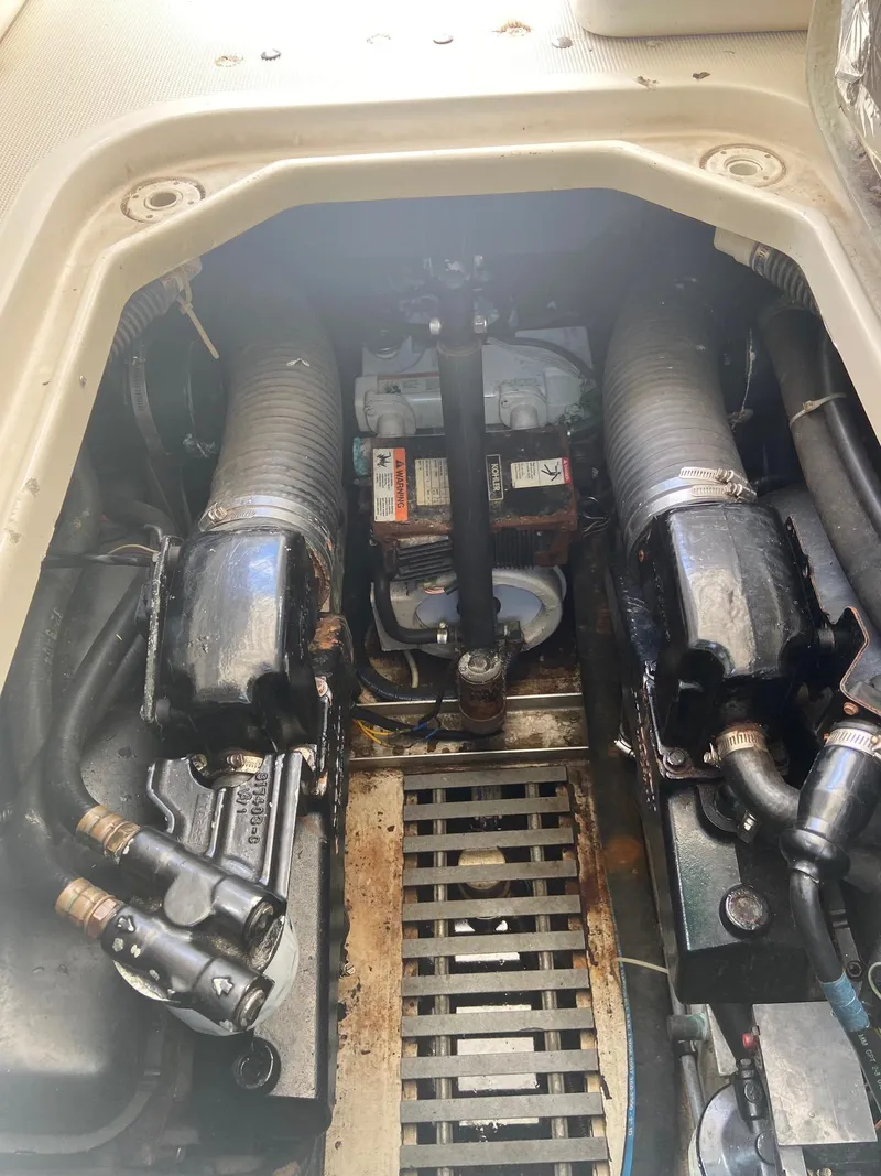 Slide: The Image of Engine compartment of a 1992 Tiara Yachts 31 Open model. - 37