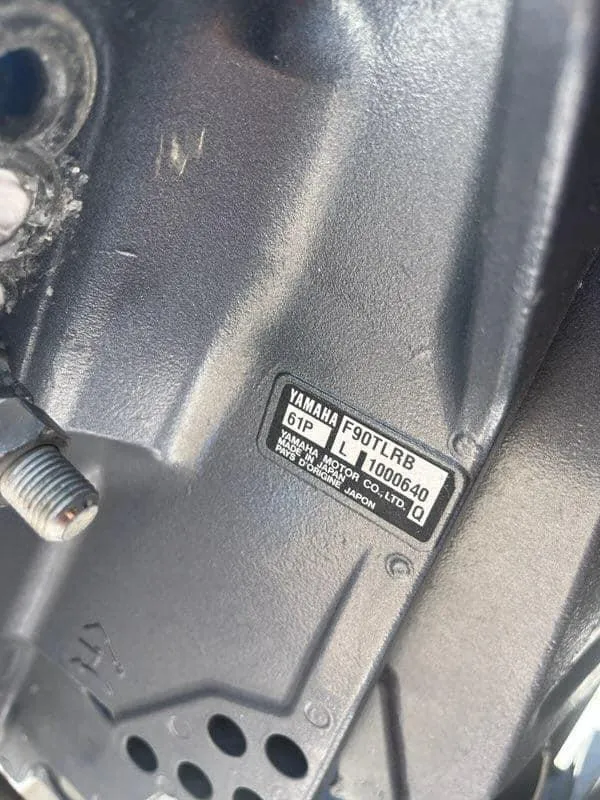 Slide: The Image of Yamaha F90TLRB engine on 1988 Mako 171 Center Console boat. - 48