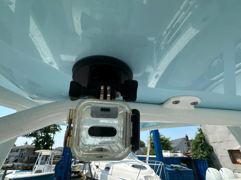 Slide: The Image of Close-up of a 2022 Tidewater 198 CC boat's mounted camera. - 16