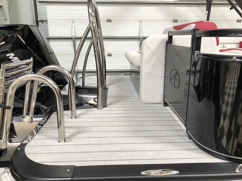 Slide: The Image of 2023 Avalon LSZ 2385 Cruise Rear Bench with sleek deck and modern design. - 5