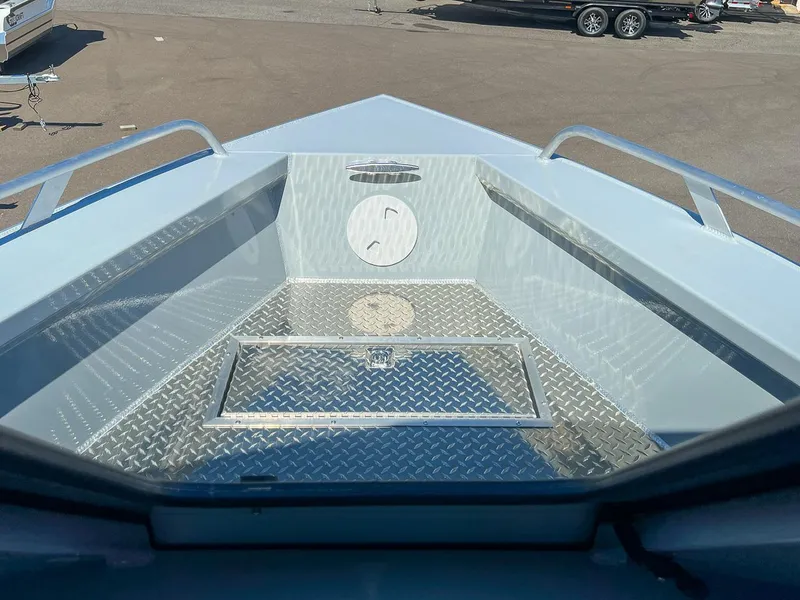 Slide: The Image of 2023 Hewescraft 240 Ocean Pro HT bow with diamond plate flooring. - 8