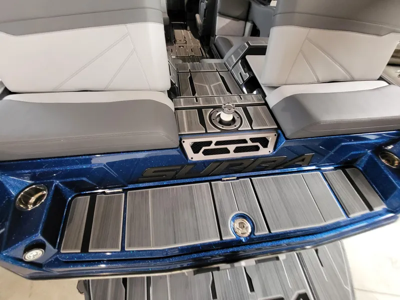 Slide: The Image of 2024 Supra SL boat interior with sleek seating and modern design. - 7