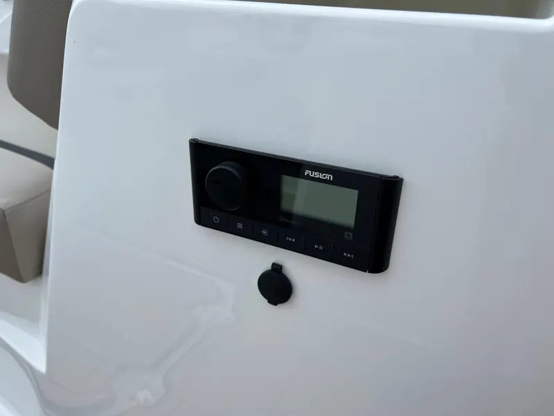 Slide: The Image of Fusion stereo system on 2024 Hurricane SunDeck Sport 205 IO boat. - 17