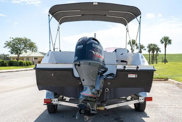 Slide: The Image of 2022 Starcraft SVX 171 OB boat with Yamaha 90 engine on trailer. - 10