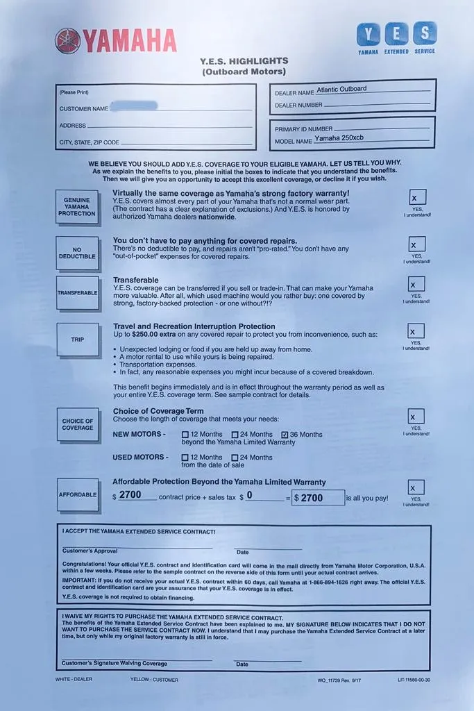 Slide: The Image of Yamaha Y.E.S. highlights document for 2022 Robalo R230 boat. - 33