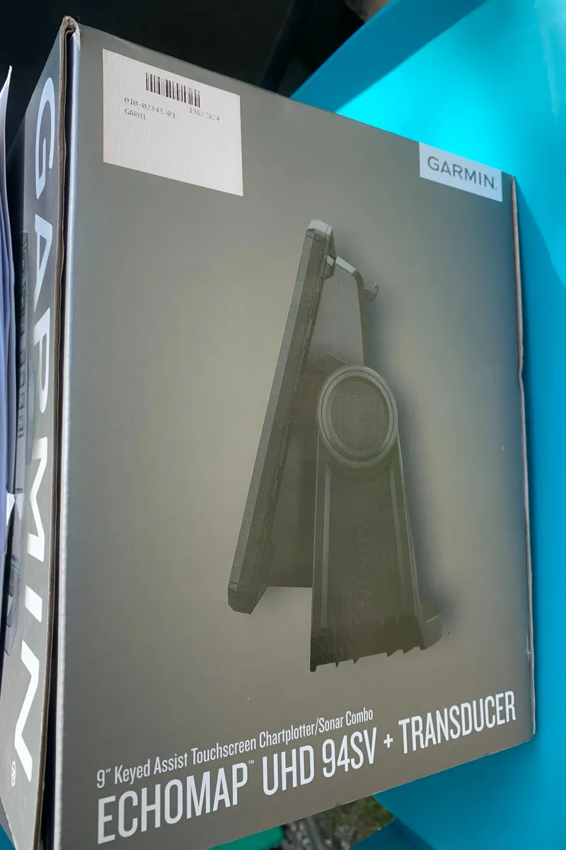 Slide: The Image of Garmin ECHOMAP UHD 94SV + Transducer box on a 2022 Robalo R230 boat. - 7