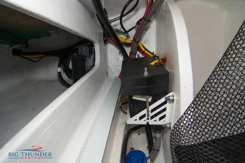 Slide: The Image of Interior wiring and components of a 2023 Fountain 34 Thunder Cat boat. - 31