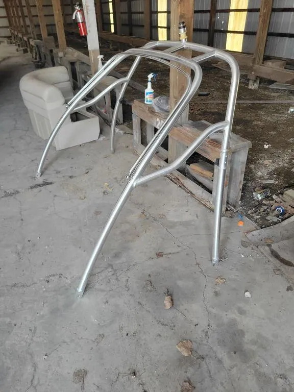 Slide: The Image of Metal frame for 2011 Sea Ray 195 Sport boat in a warehouse. - 10