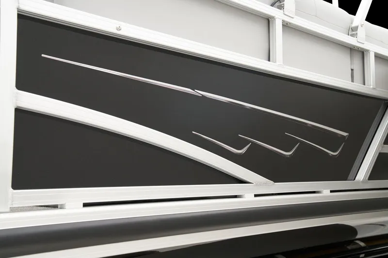 Slide: The Image of 2024 Ranger Reata 223F boat side panel with sleek design. - 22