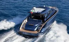 Slide: The Image of 2024 Solaris Power 48' Lobster yacht cruising on open water. - 3