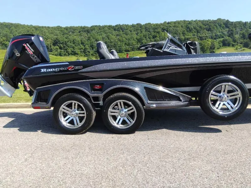 Slide: The Image of 2024 Ranger Z521R Ranger Cup Equipped boat on trailer, side view. - 1