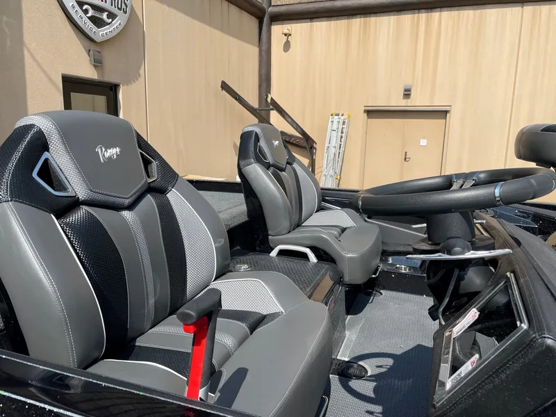Slide: The Image of 2024 Ranger Z521R Ranger Cup Equipped boat interior with dual seats and steering wheel. - 3