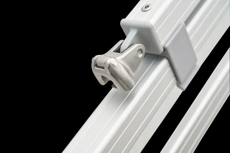 Slide: The Image of Close-up of 2024 Ranger Reata 220F boat rail system. - 46