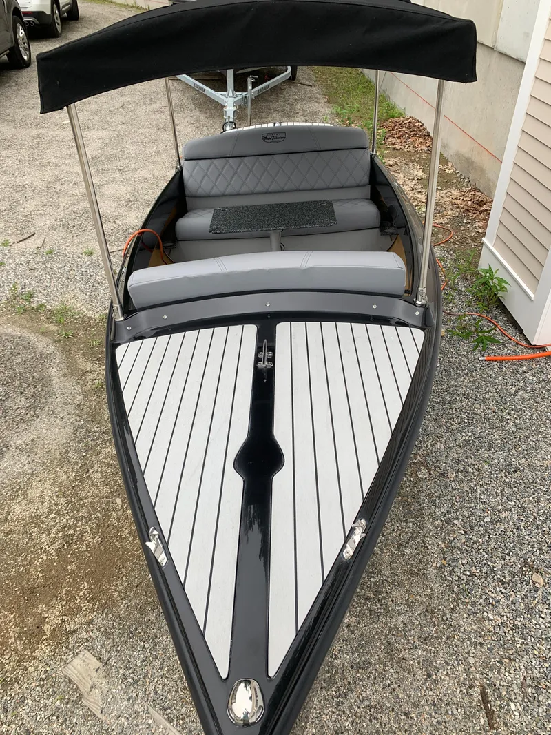 Slide: The Image of 2021 Vision Marine Technologies Quietude 156 electric boat with canopy. - 12