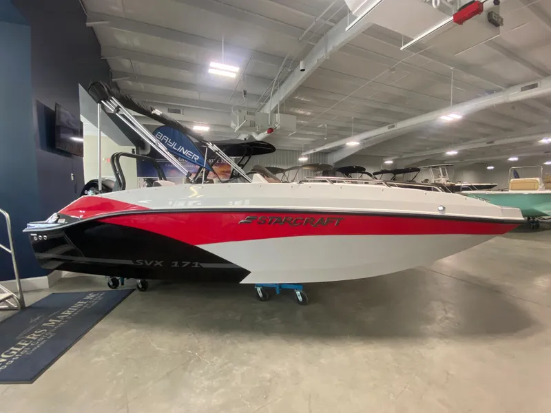 The Image of 2024 Starcraft SVX 171 boat in showroom, side view. - 0