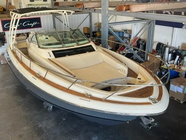 Slide: The Image of 2018 Chris-Craft Launch 38 boat in a storage facility. - 4