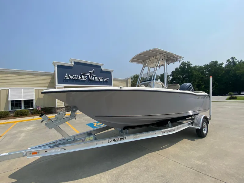 Slide: The Image of 2024 Key West 203 FS boat on trailer at Anglers Marine NC. - 2