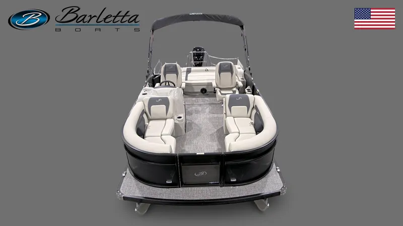 Slide: The Image of 2023 Barletta ARIA 20UC pontoon boat with elegant seating and sleek design. - 3