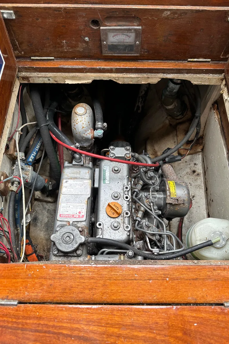 Slide: The Image of Engine compartment of a 1964 Cheoy Lee Lion Class Sloop sailboat. - 16