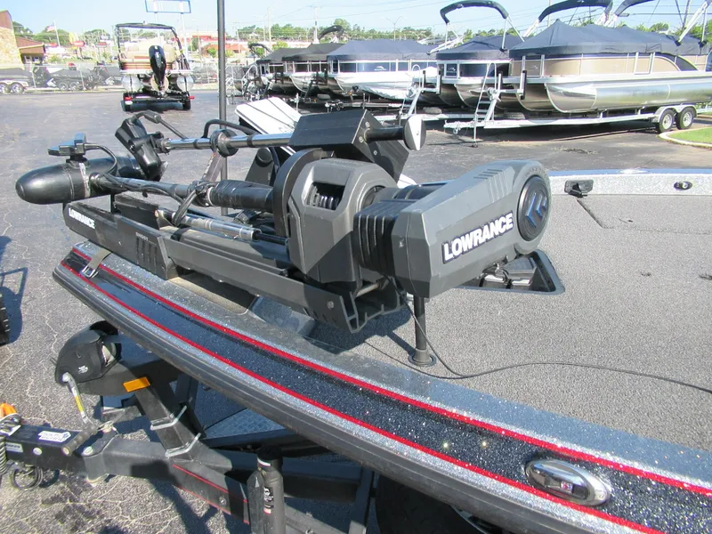 Slide: The Image of 2021 Caymas CX21 Pro boat with Lowrance equipment on deck. - 1