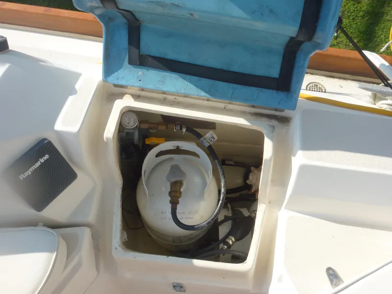 Slide: The Image of Propane tank compartment on a 1990 Sabre 425 sailboat. - 24