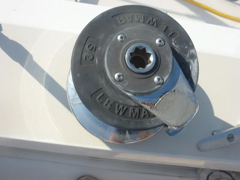 Slide: The Image of Lewmar winch on a 1990 Sabre 425 sailboat deck. - 25