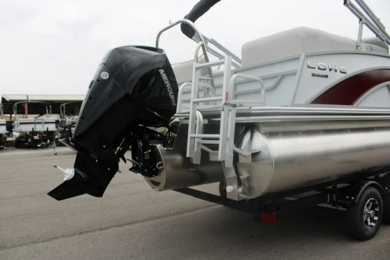Slide: The Image of 2023 Lowe SF232 Sport Fish pontoon boat with Mercury outboard motor. - 10
