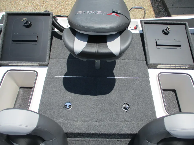 Slide: The Image of 2023 Vexus AVX181 boat interior with seating and storage compartments. - 13