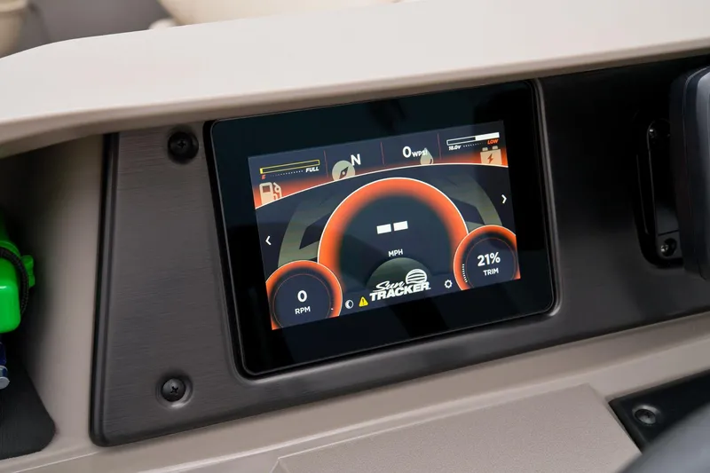 Slide: The Image of 2024 Sun Tracker Fishin' Barge 22 XP3 digital dashboard display. - 44