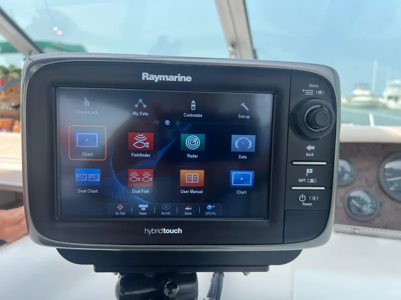 Slide: The Image of Raymarine hybridtouch display on 1996 Sea Ray 330 Sundancer boat. - 32