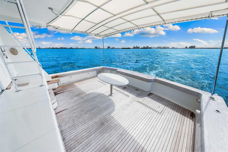 Slide: The Image of Spacious deck of 1996 Blackwell 72 yacht with ocean view and canopy. - 30