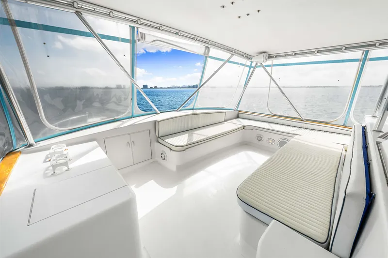Slide: The Image of Interior of 1996 Blackwell 72 yacht with panoramic ocean view. - 43