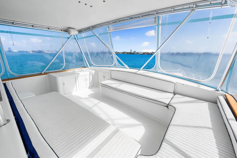Slide: The Image of Spacious interior of a 1996 Blackwell 72 yacht with ocean view. - 46