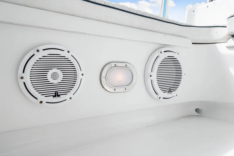 Slide: The Image of Boat interior with speakers and light, Blackwell 72, 1996 model. - 47