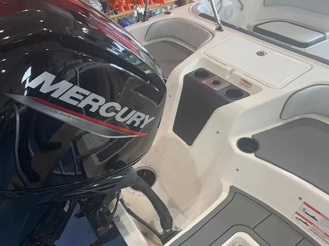 Slide: The Image of 2024 Bayliner Element M17 boat with Mercury outboard motor. - 10