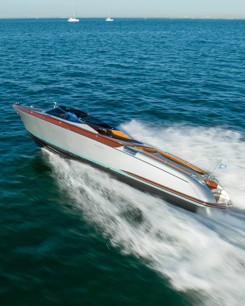 Slide: The Image of 2020 Riva Aquariva speedboat cruising on open water. - 15