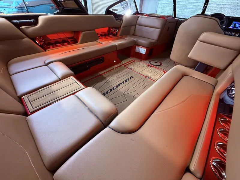 Slide: The Image of Interior of 2023 Moomba Mojo with luxurious leather seating. - 18