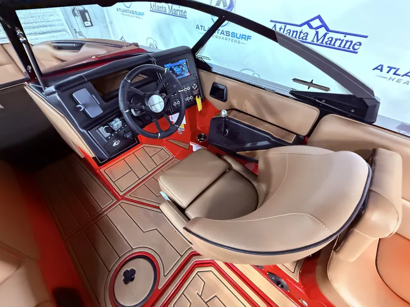 Slide: The Image of Interior of a 2023 Moomba Mojo boat with modern dashboard. - 22
