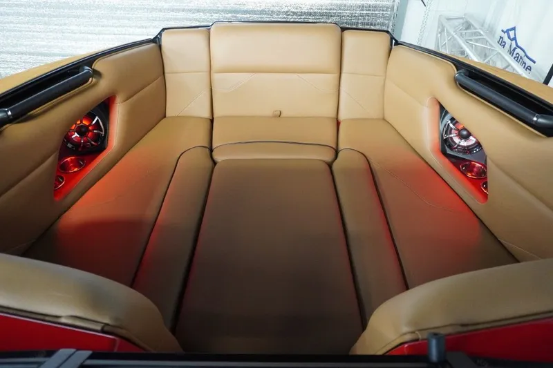 Slide: The Image of 2023 Moomba Mojo interior with luxurious leather seating. - 36