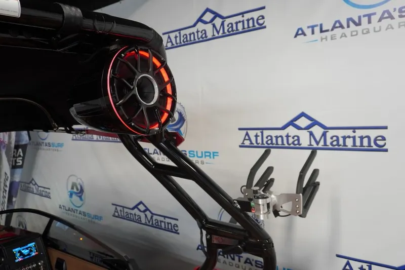 Slide: The Image of 2023 Moomba Mojo boat with speaker and mount at Atlanta Marine. - 41