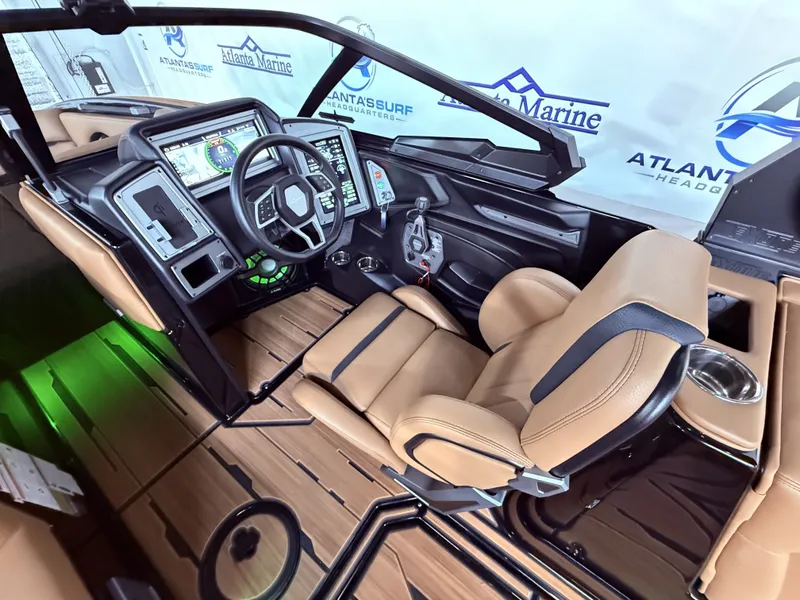 Slide: The Image of 2023 Supra SA 400 interior with modern dashboard and leather seats. - 27