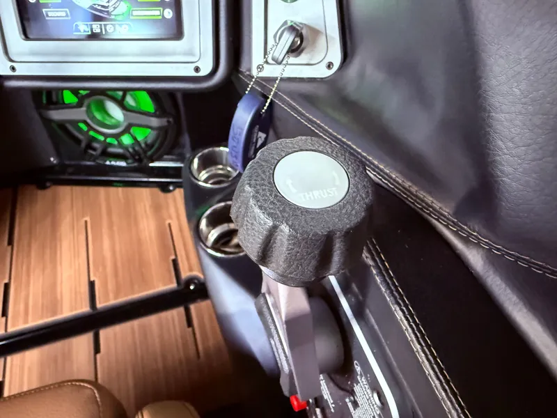 Slide: The Image of Interior of 2023 Supra SA 400 with throttle lever and display. - 32