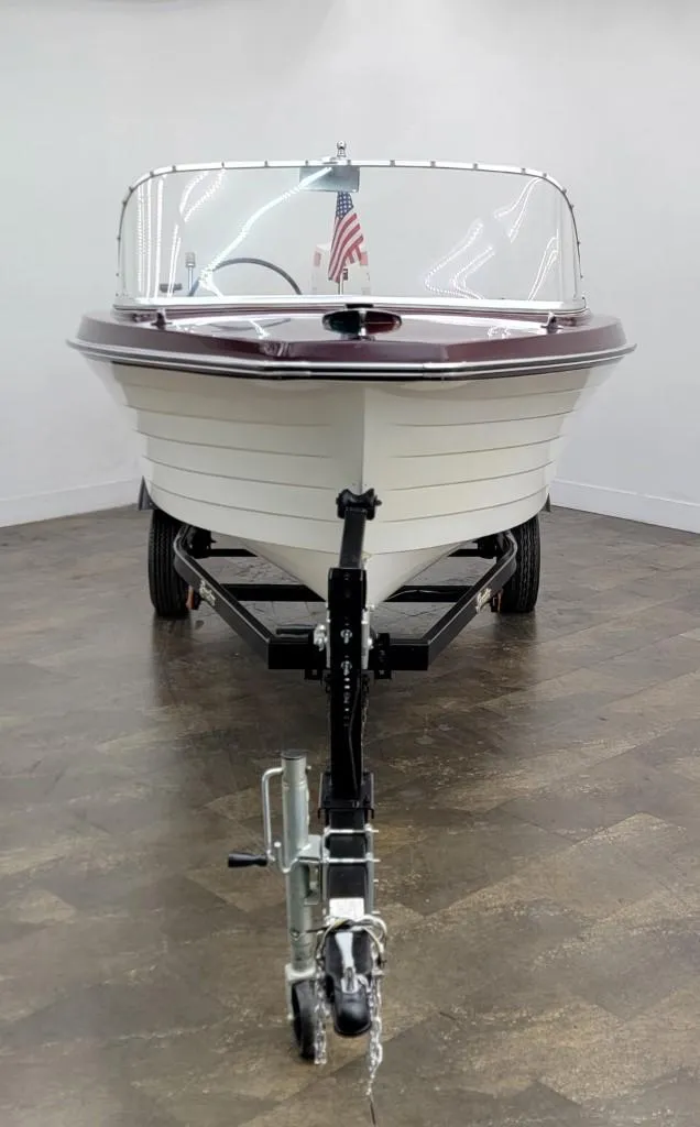 Slide: The Image of 1969 Crestliner Marauder boat on trailer, front view. - 5