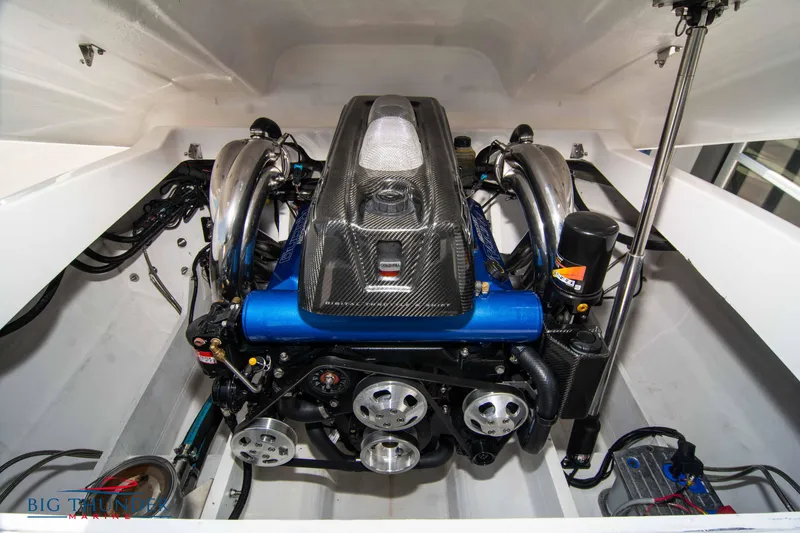 Slide: The Image of 2019 Spectre Screaming Eagle 22 Talon engine compartment with carbon fiber components. - 37