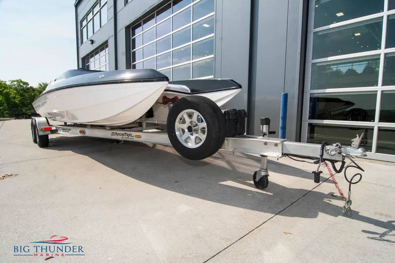 Slide: The Image of Spectre Screaming Eagle 22 Talon 2019 boat on trailer outside Big Thunder Marine. - 9