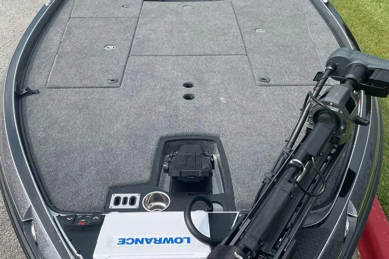 Slide: The Image of 2024 Ranger Z521R Ranger Cup Equipped boat deck with Lowrance electronics. - 3