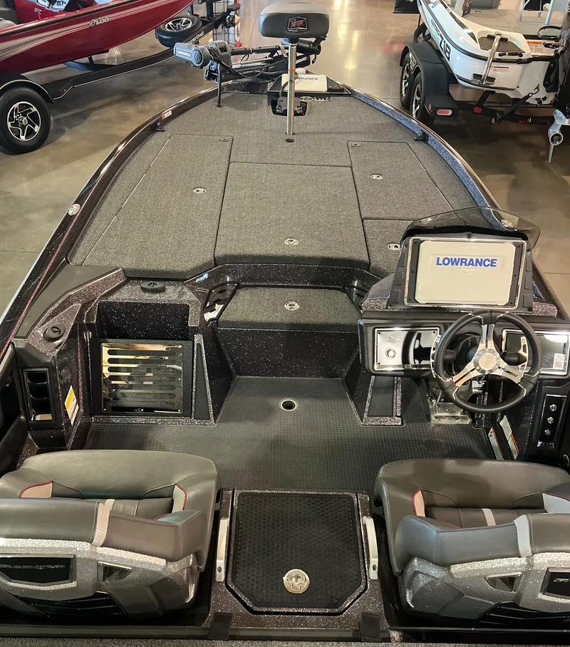 Slide: The Image of 2024 Ranger Z521R Ranger Cup Equipped fishing boat interior with Lowrance electronics. - 4