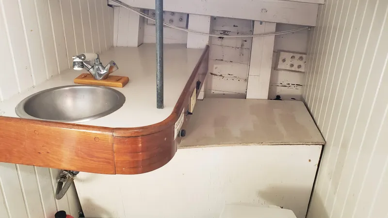 Slide: The Image of 1996 Custom Biloxi Schooner interior with sink and counter space - 46