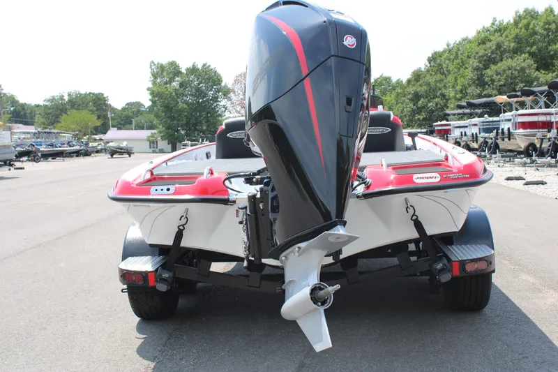 Slide: The Image of 2024 Phoenix 21 PHX boat rear view with outboard motor. - 5